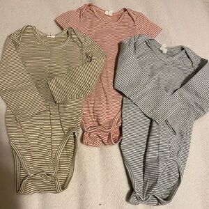 Gray Label Striped Baby Onesie Bundle (3) | Gender Neutral |